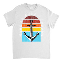 Hang 10 Surf Company Retro Anchor Sunset Distresse Classic T-shirt | Artistshot