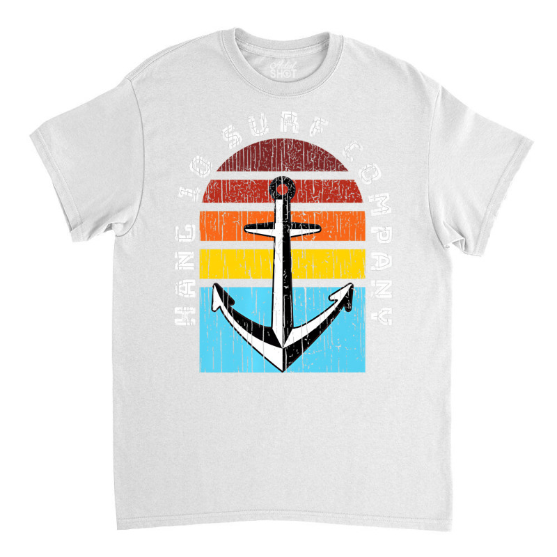 Hang 10 Surf Company Retro Anchor Sunset Distresse Classic T-shirt | Artistshot