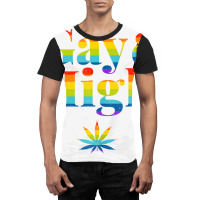 Gay & High Funny Marijuana Lgbt Pride Weed Stoner Graphic T-shirt | Artistshot