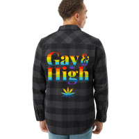 Gay & High Funny Marijuana Lgbt Pride Weed Stoner Flannel Shirt | Artistshot