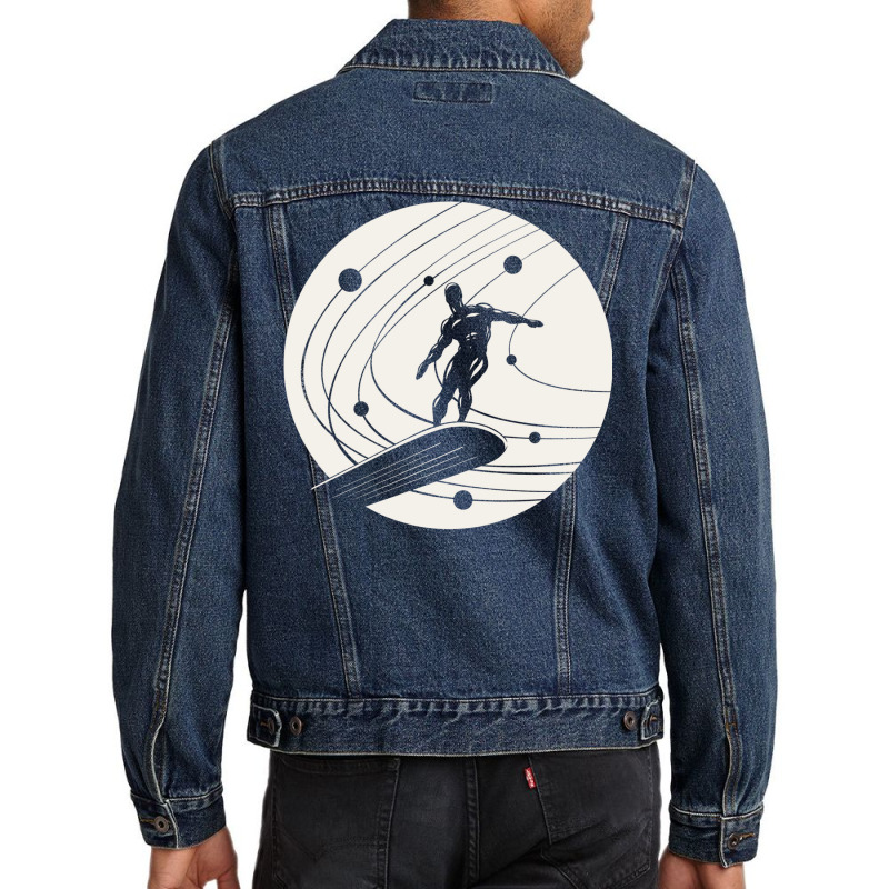 Silver Surfer Minimalist White Men Denim Jacket by alchaobpsr | Artistshot