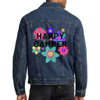 Happy Camper Floral Layering Flowers Camping Tee F Men Denim Jacket | Artistshot