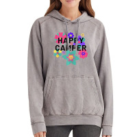 Happy Camper Floral Layering Flowers Camping Tee F Vintage Hoodie | Artistshot