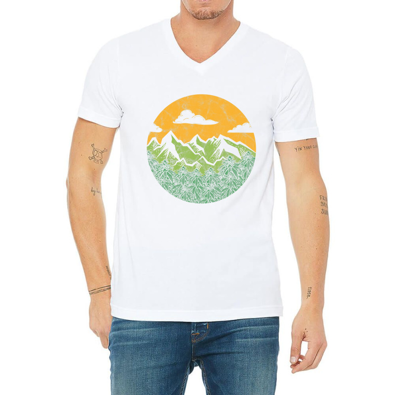 Cannabis Grow Outdoors Graphic Marijuana Farm T Sh V-neck Tee | Artistshot