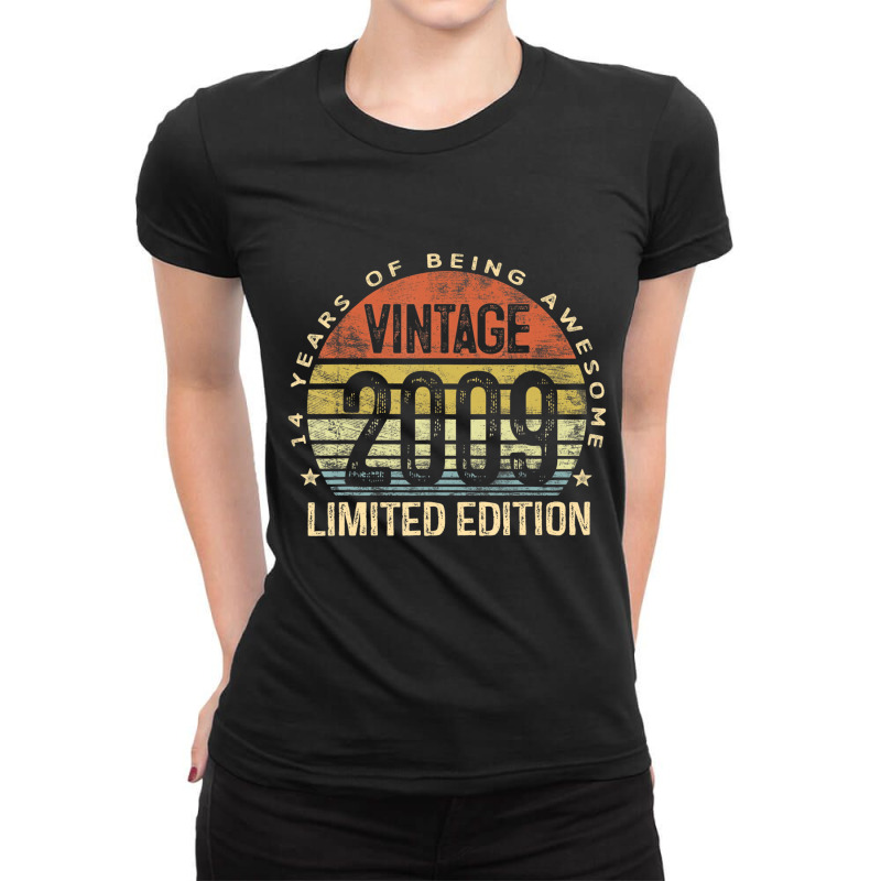 Vintage 2009 Limited Edition 14 Year Old Gifts 14t Ladies Fitted T-Shirt by catricegar | Artistshot