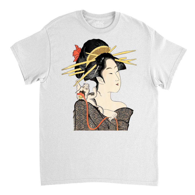 T Shirt, Edo Period Japan, Geisha Portrait With Ca Classic T-shirt | Artistshot