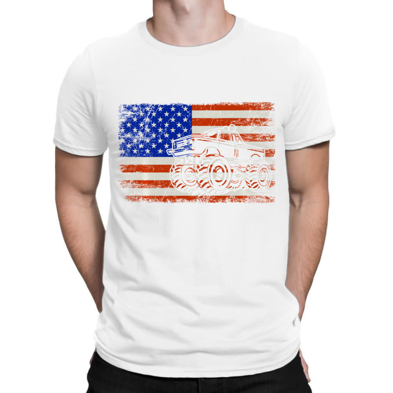 Vintage Monster Truck Lovers American Flag Funny K T-shirt | Artistshot