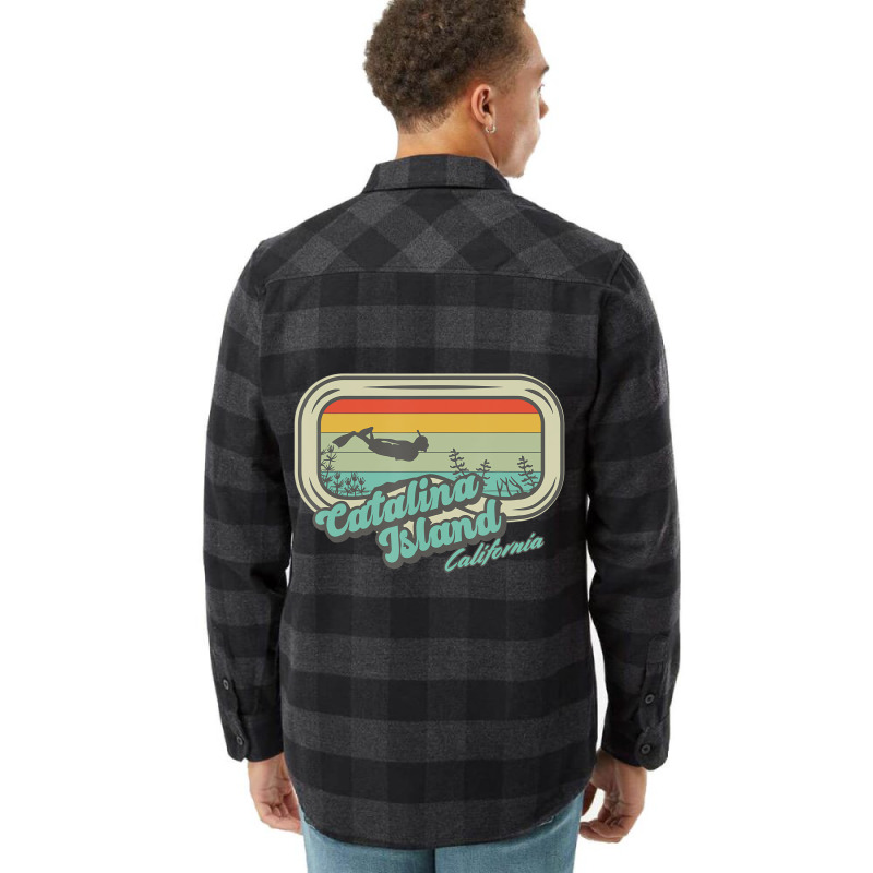 Catalina Island California Retro Snorkeling And Di Flannel Shirt by chomibe | Artistshot