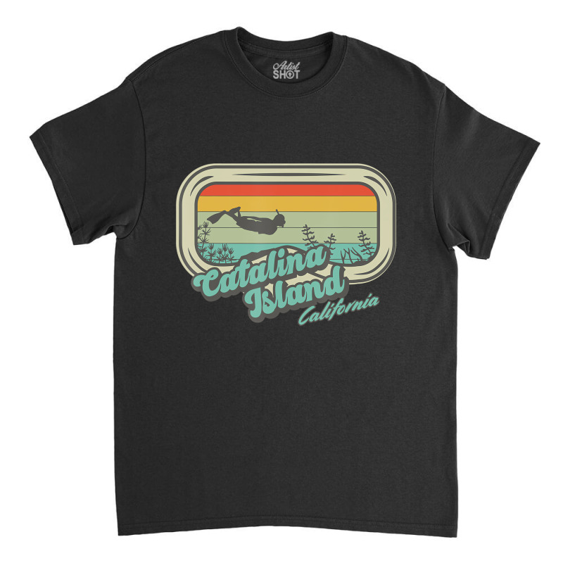 Catalina Island California Retro Snorkeling And Di Classic T-shirt by chomibe | Artistshot