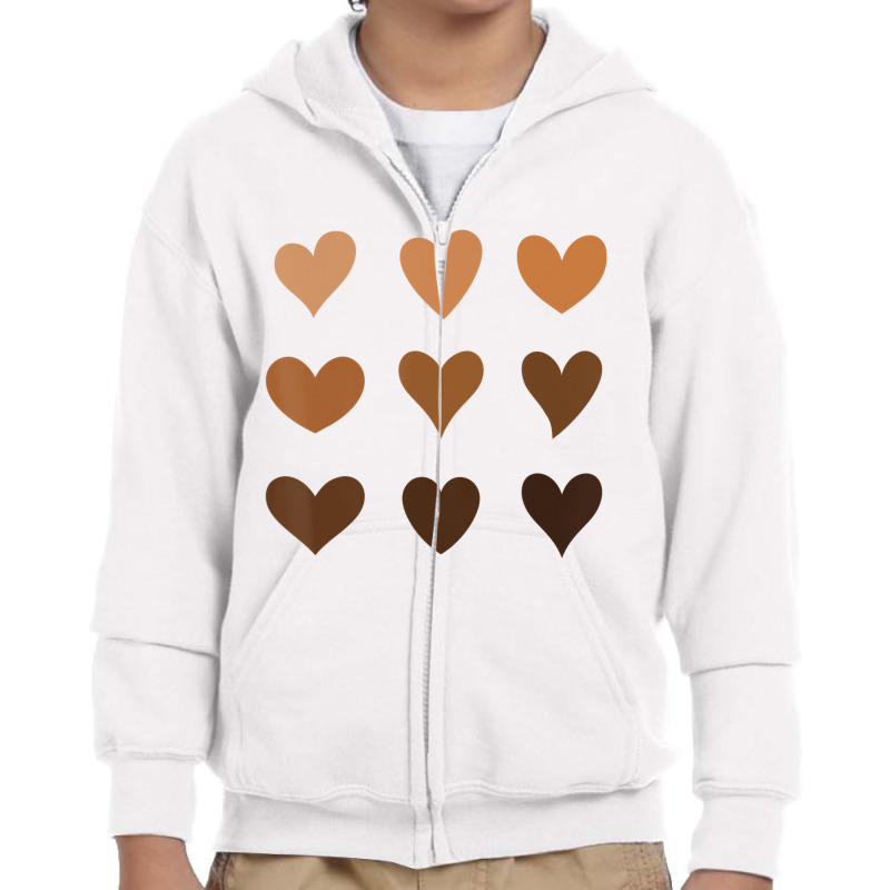 Melanin Skin Tone Hearts Be Kind Black History Mon Youth Zipper Hoodie | Artistshot