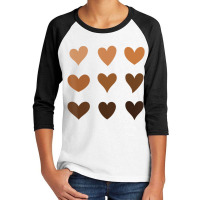 Melanin Skin Tone Hearts Be Kind Black History Mon Youth 3/4 Sleeve | Artistshot