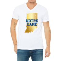 Vintage Notre Dame Shirt Notre Dame Map Women Men V-neck Tee | Artistshot