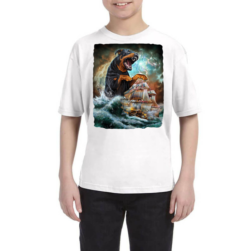 Rottweiler Dog As Kraken Attack A War Ship At High Youth Tee | Artistshot