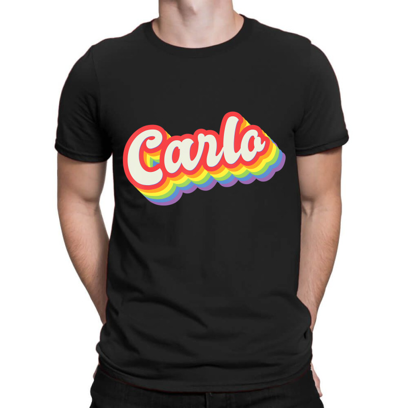 Carlo Pride Month Lgbtq Rainbow Flag Name Personal T-shirt | Artistshot