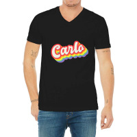 Carlo Pride Month Lgbtq Rainbow Flag Name Personal V-neck Tee | Artistshot