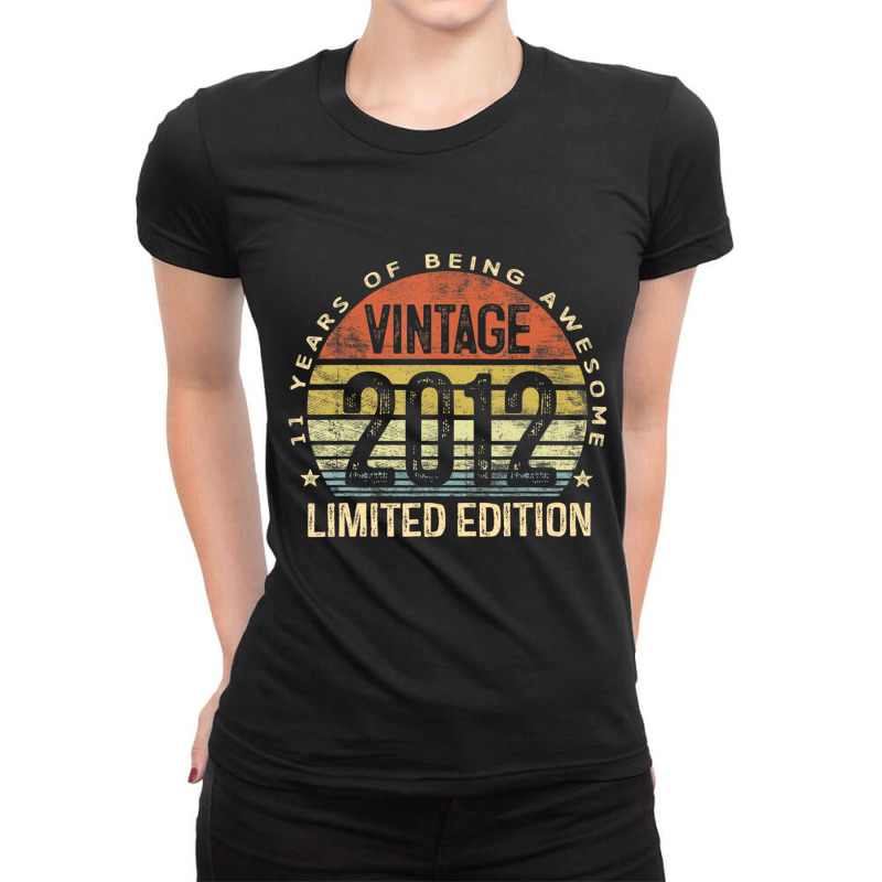 Vintage 2012 Limited Edition 11 Year Old Gifts 11t Ladies Fitted T-Shirt by catricegar | Artistshot