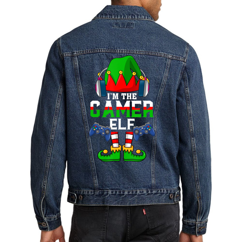 Merry Xmas Video Gamer Elf Matching Family Christm Men Denim Jacket | Artistshot