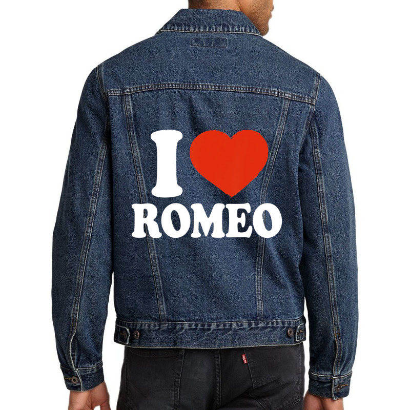 I Love Romeo, I Heart Romeo, Red Heart Valentine T Men Denim Jacket | Artistshot