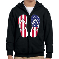 Flip Flops Red White And Blue Patriotic Sandals Be Youth Zipper Hoodie | Artistshot