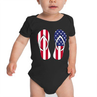 Flip Flops Red White And Blue Patriotic Sandals Be Baby Bodysuit | Artistshot