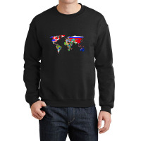 World Map Global Country Flag National Pride Atlas Crewneck Sweatshirt | Artistshot