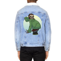 Sloth Roller Blade Skating Unisex Sherpa-lined Denim Jacket | Artistshot