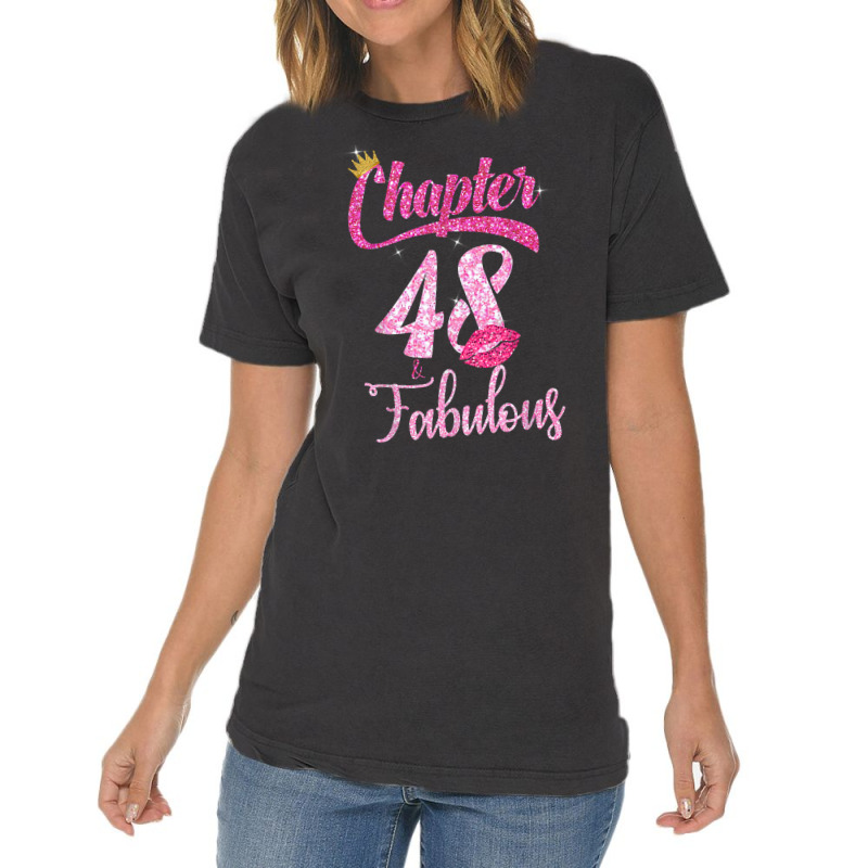 Womens 48th Birthday Lips  Chapter 48 And Fabulous Vintage T-shirt | Artistshot