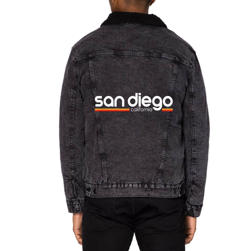 San Diego California Souvenir Vintage California S Unisex Sherpa-Lined Denim Jacket by africaka | Artistshot