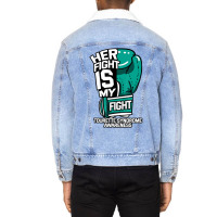 Her Fight Is My Fight Tourette Syndrome Teal Copro Unisex Sherpa-lined Denim Jacket | Artistshot