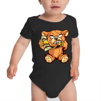 Money Calling Hip Hop Teddy Bear Gangster Rap Drip Baby Bodysuit | Artistshot