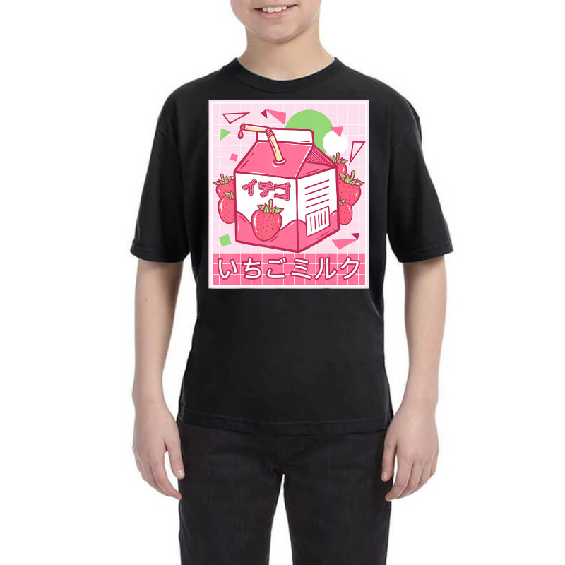 Funny Retro Japanese Kawaii Strawberry Milkshake 9 Youth Tee by bonne | Artistshot