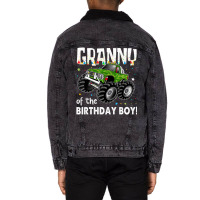 Granny Of The Birthday Boy Monster Truck Birthday Unisex Sherpa-lined Denim Jacket | Artistshot