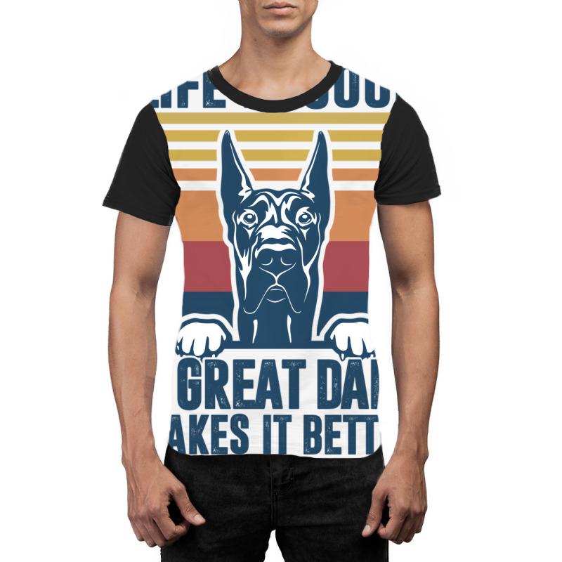 Great Dane Gifts For Women Men Great Dane Dog Dad Graphic T-shirt | Artistshot