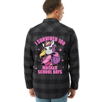 I Survived 100 Masked School Days Shirt, Kids Virt Flannel Shirt | Artistshot