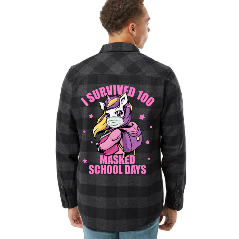 I Survived 100 Masked School Days Shirt, Kids Virt Flannel Shirt | Artistshot