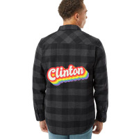 Clinton Pride Month Lgbtq Rainbow Flag Name Person Flannel Shirt | Artistshot