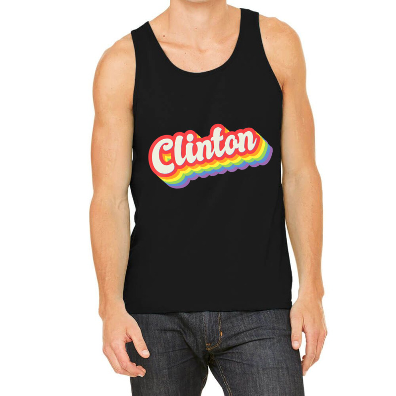 Clinton Pride Month Lgbtq Rainbow Flag Name Person Tank Top | Artistshot