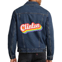 Clinton Pride Month Lgbtq Rainbow Flag Name Person Men Denim Jacket | Artistshot