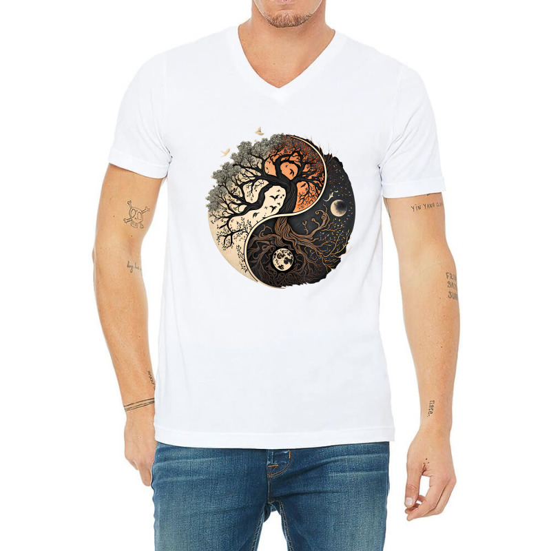 Tree Of Life Yin Yang T Shirt V-neck Tee | Artistshot