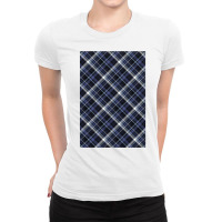 Blue And Grey Checks Pattern Ladies Fitted T-shirt | Artistshot