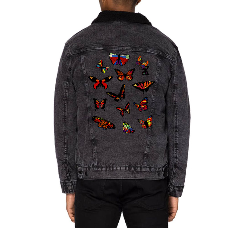 Butterflies Model. Unisex Sherpa-lined Denim Jacket | Artistshot