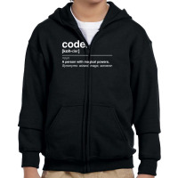 Coder Definition Youth Zipper Hoodie | Artistshot