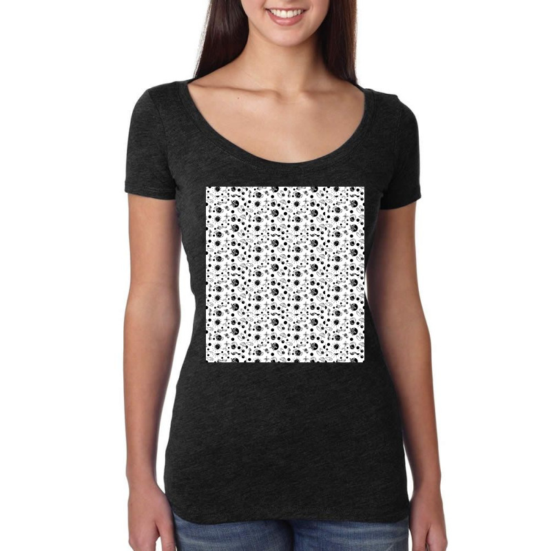 Cute Black And White Kindergarten Kids Pattern Women's Triblend Scoop T-shirt by kamensmayzesr | Artistshot