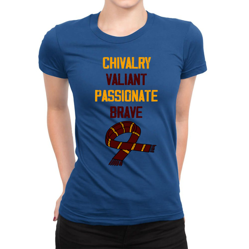 Chivalry Valiant Passionate Brave Scarf 1 41 Ladies Fitted T-Shirt by bohnetrhyann | Artistshot