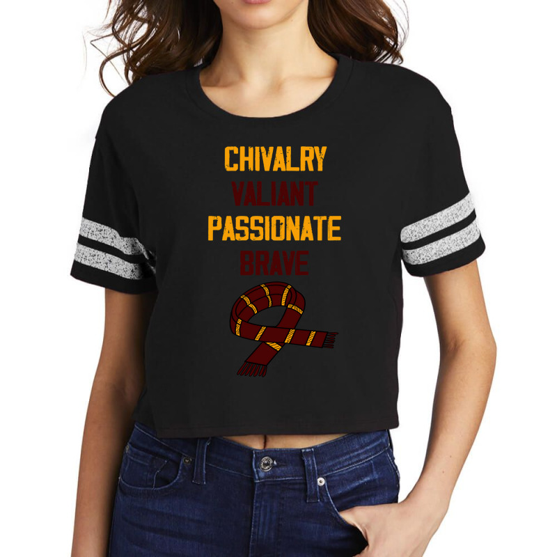 Chivalry Valiant Passionate Brave Scarf 1 41 Scorecard Crop Tee by bohnetrhyann | Artistshot