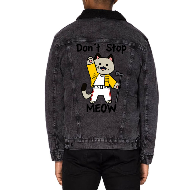 Don´t Stop Meow Unisex Sherpa-lined Denim Jacket | Artistshot