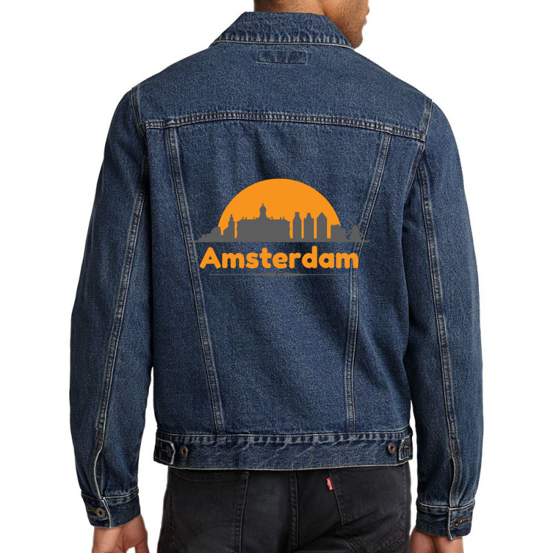 Amsterdam Skyline Men Denim Jacket by donnatello | Artistshot