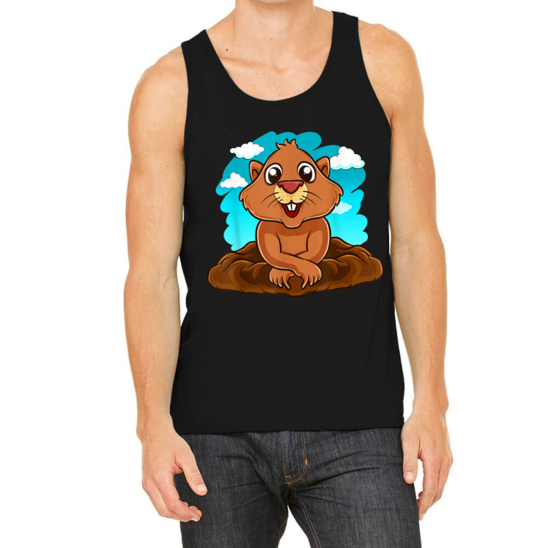 Kids Groundhog Day Boy Girl Cute Marmota Woodchuck Tank Top by ChristinaMarieCavanaugh | Artistshot