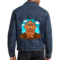 Kids Groundhog Day Boy Girl Cute Marmota Woodchuck Men Denim Jacket | Artistshot