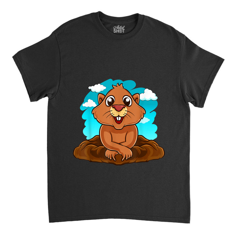 Kids Groundhog Day Boy Girl Cute Marmota Woodchuck Classic T-shirt by ChristinaMarieCavanaugh | Artistshot